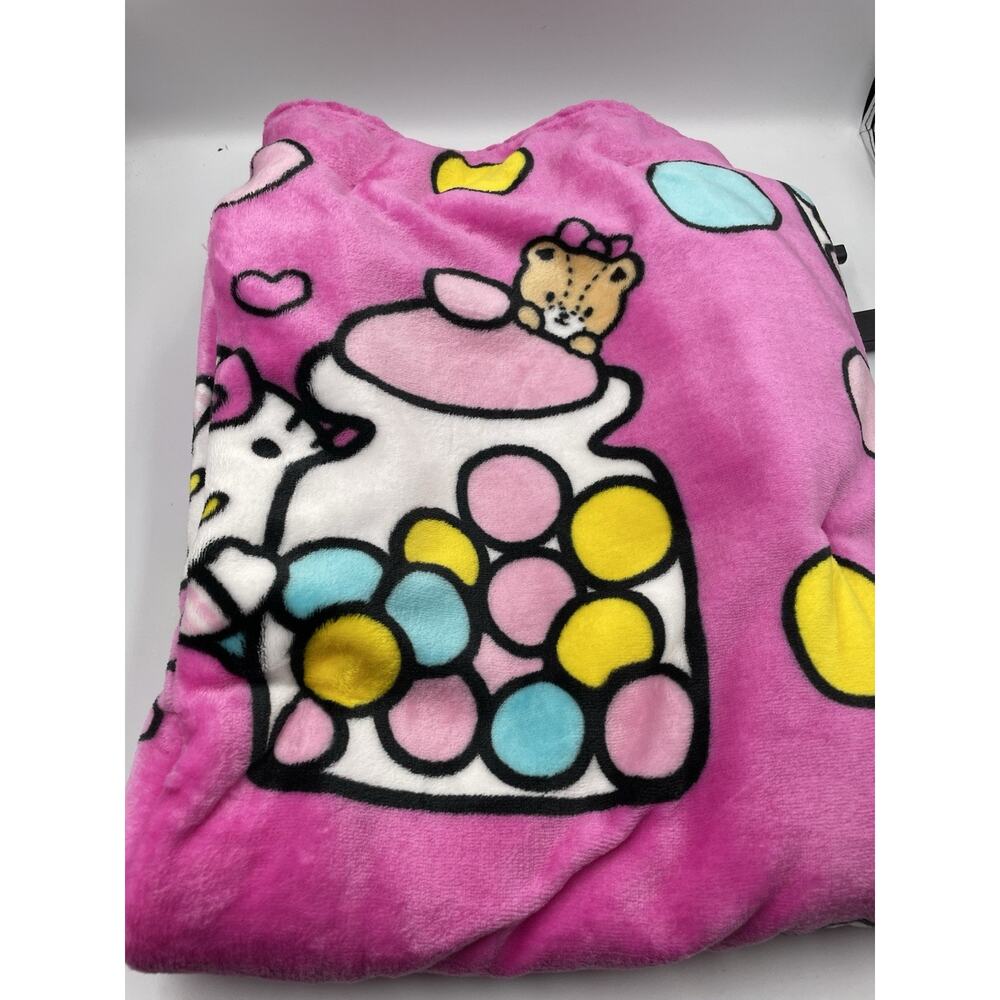 Hello Kitty Gumball Pink Throw Blanket 100% Polyester 50”x70” RARE NWT